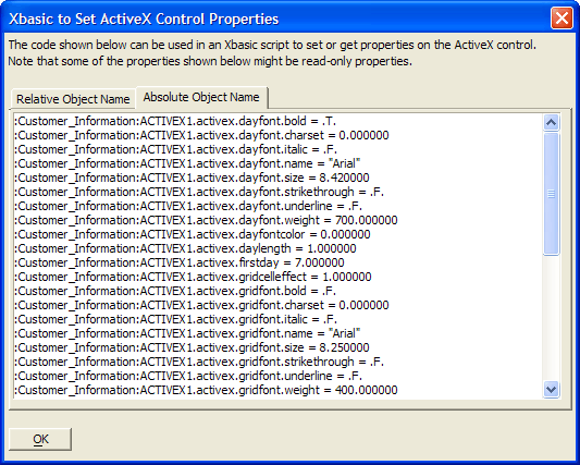 Xbasic To Set Active X Control Properties